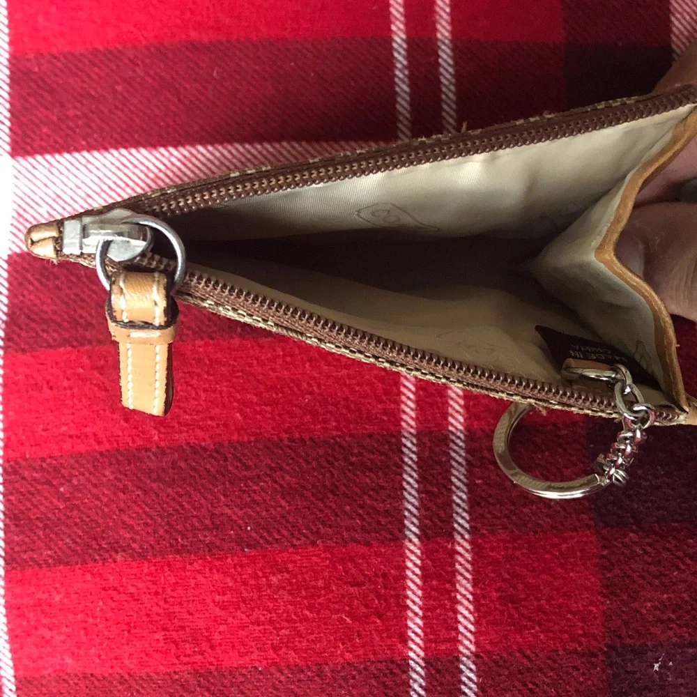 Coach Brown and Tan Signature Card Holder and Keychain - Picture 4 of 6
